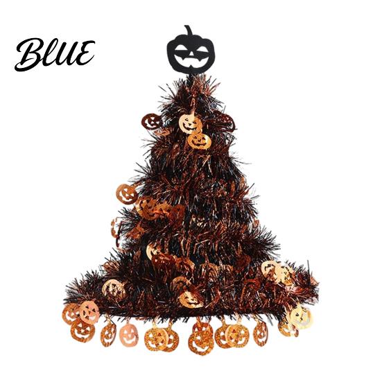 Atmosphere Creating Props Halloween Witch Hat Pumpkin Decor Metallic Rain Curtain Door Hanging Ornament for Creepy Holiday Party Spooky Festive Home