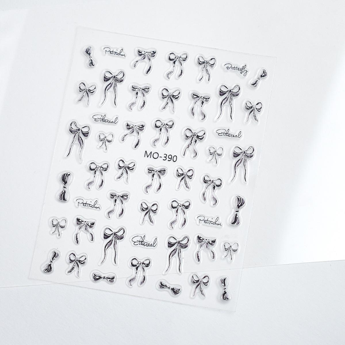 White Thin Nail Stickers: Ribbons, Bows, Ballet Shoes, and DIY Decals