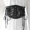 Corset Belt for Women Lace Leather Belt Wide Waist Belt Elastic Tied Belt for Dresses Leather Belt Retro Elastic Belt