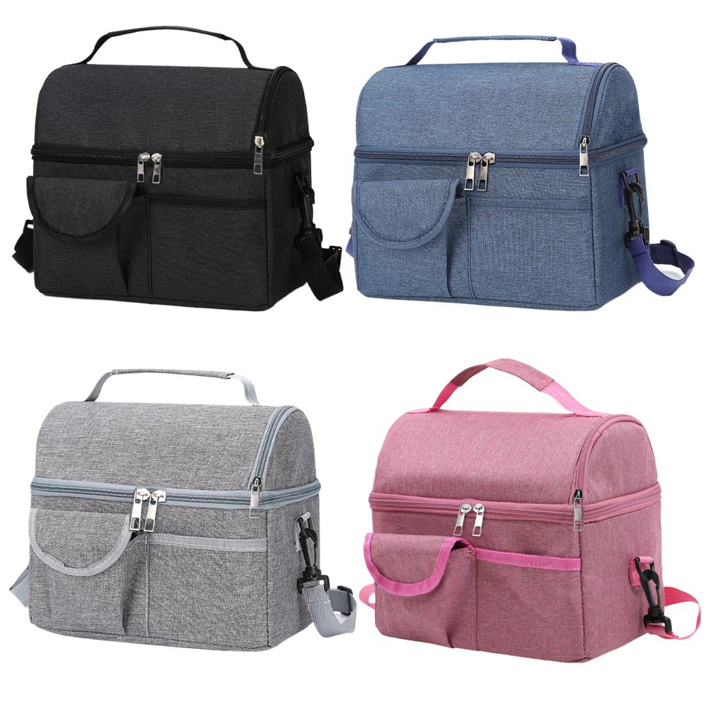 Cloth Lunch Bag Cooler Box Thermal Insulated For Office Men Thermal Lunch Box For Meal Food Storage