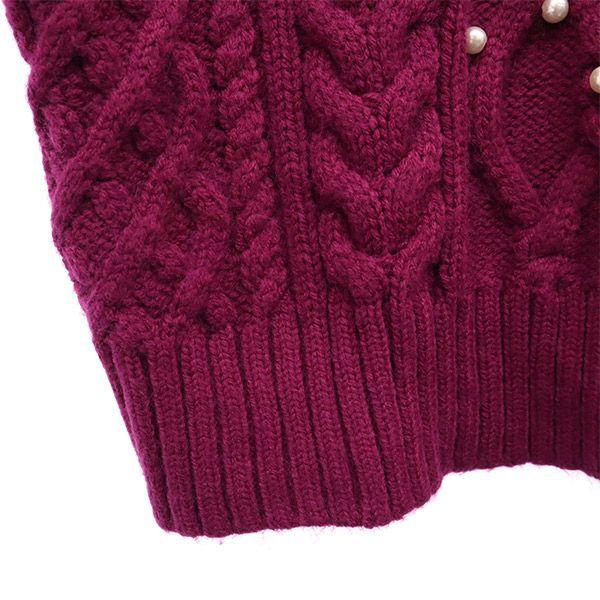 unused eimy istoire Long sleeve sweater F purple Knit Beads Women Used