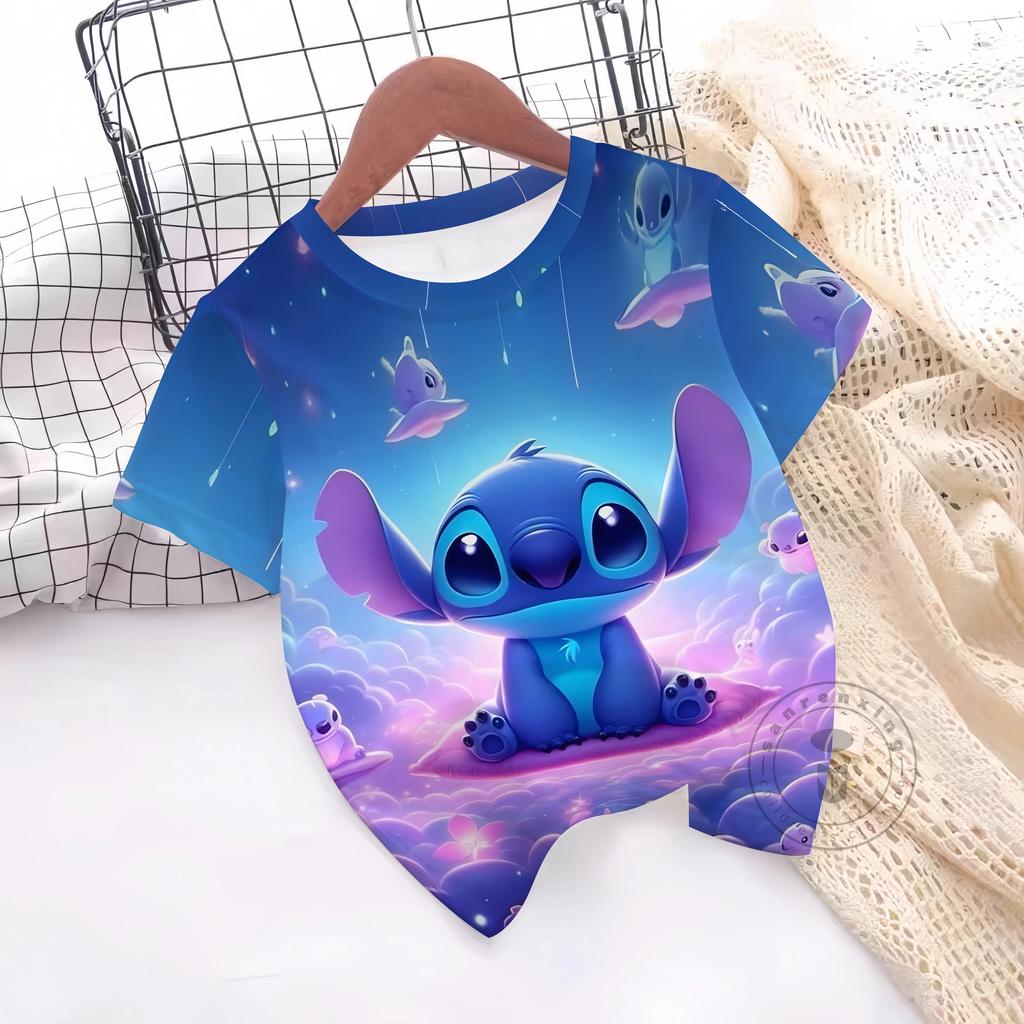 New Hot Sale Stitch T Shirts 3D Printing Graphic T-shirt Disney Casual Short Sleeve Stitch Tops Boys Girls Casual Clothes