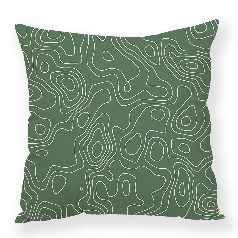 Ins Abstract Modern Simple Plush Pillowcase Line Decoration Pillow Car Office Waist Rest