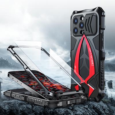 Titanium Armor Metal Case For iPhone 16 15 14 Pro MAX 13 12 15 Plus Aluminum Alloy Bumper Hybrid Rugged Shockproof Cover