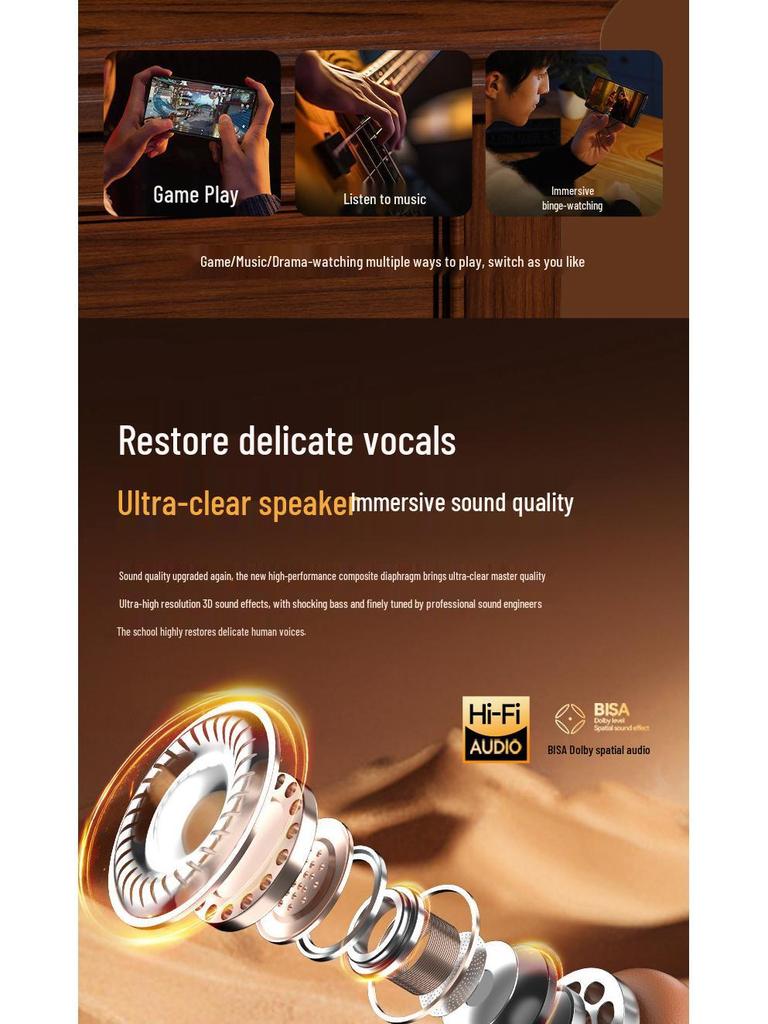 CR-20 Retro Bluetooth 5.4 Over-Ear Headphones - Myllard Metal Design with Super Long Battery Life