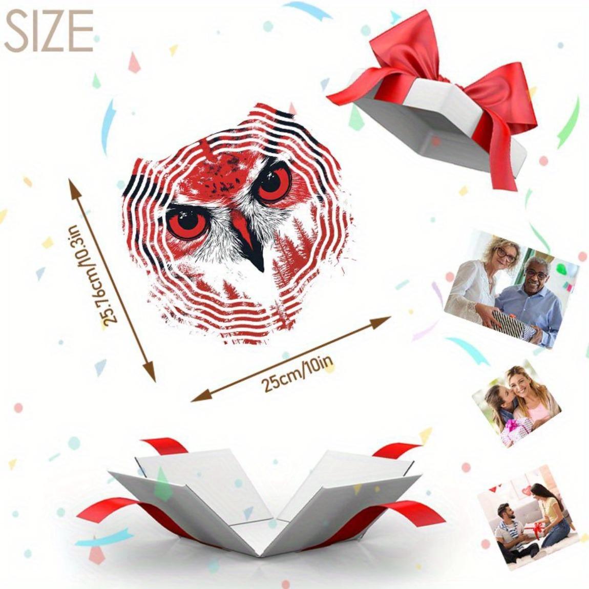 

Темный Лес Сова Кровь Узор Ветряной Спиннер Подвесная Скульптура для Наружного Двора Сада Двора Декор Искусство