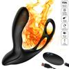 Heating Prostata Massager for Man 10 Speeds Wireless Remote Control Cork Anal Butt Plug USB Charging Vibrating Ring Male Sex Toy