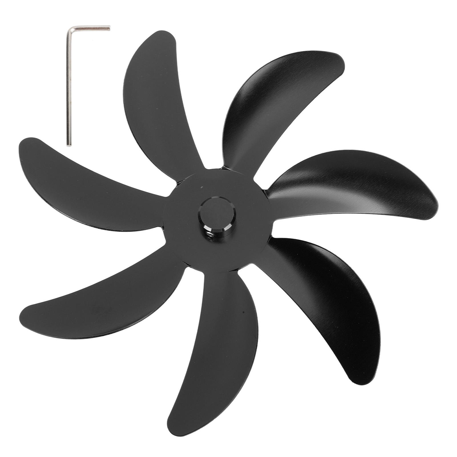 

Вентилятор для печі Лопать з алюмінієвого сплаву 7 лопатей Легка установка Універсальна заміна лопаті вентилятора для каміна чорний