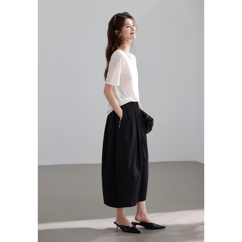 VICTORIA&VERA Sequin Design Lightweight Knitted Short Sleeve Top