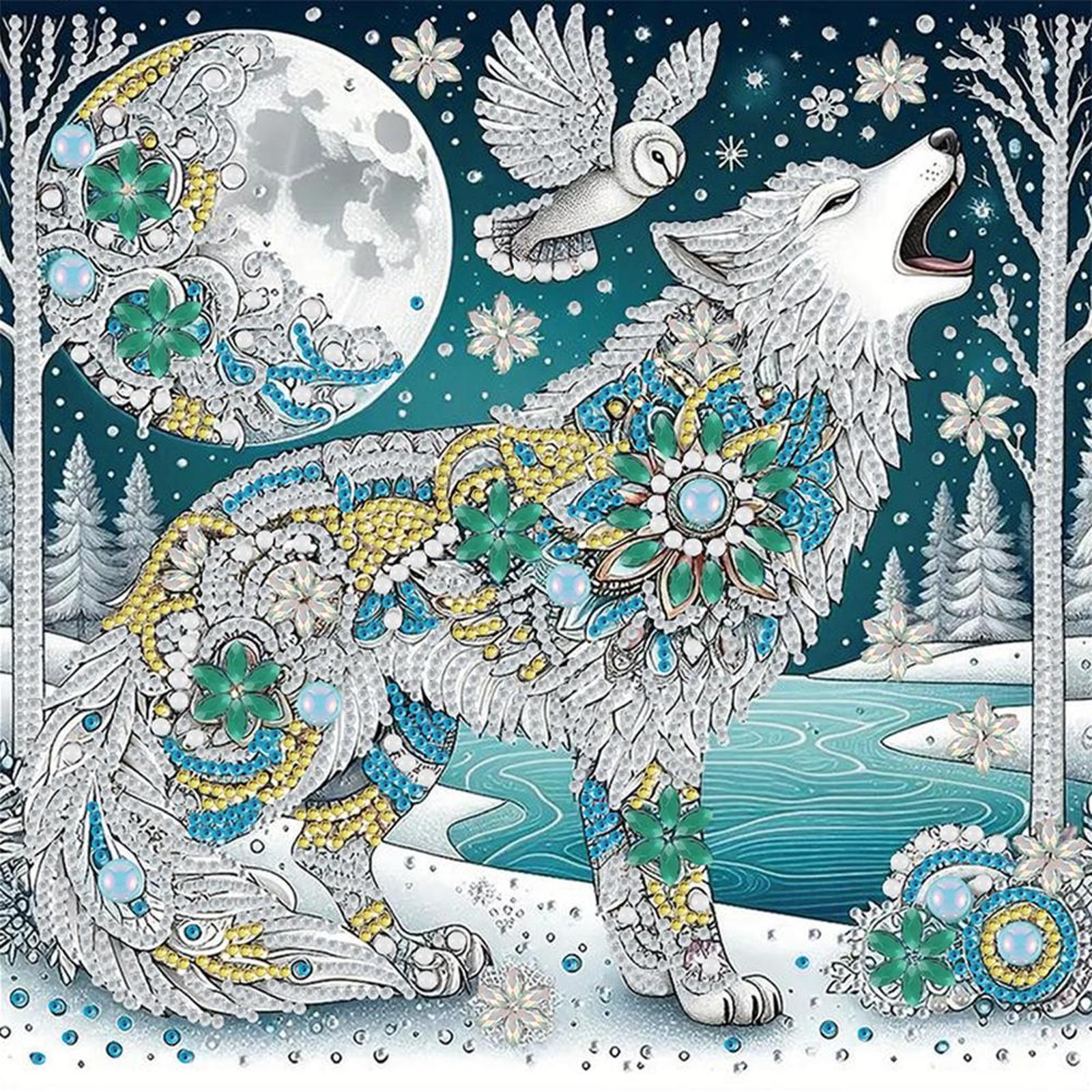 

5D DIY Частковий набір спеціальної форми для алмазного малювання з тваринами