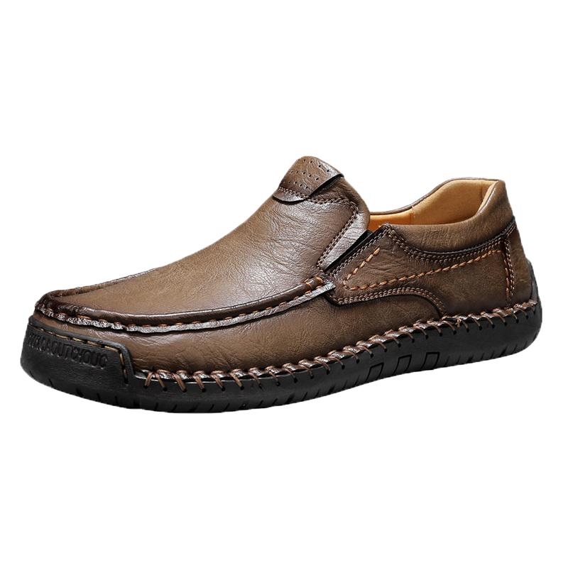 New Arrival Business Shoes Luxury Outdoor Loafers Leather Mens Slip On Flats Comfy Casual Shoes Soft-Soled Male Walking Footwear