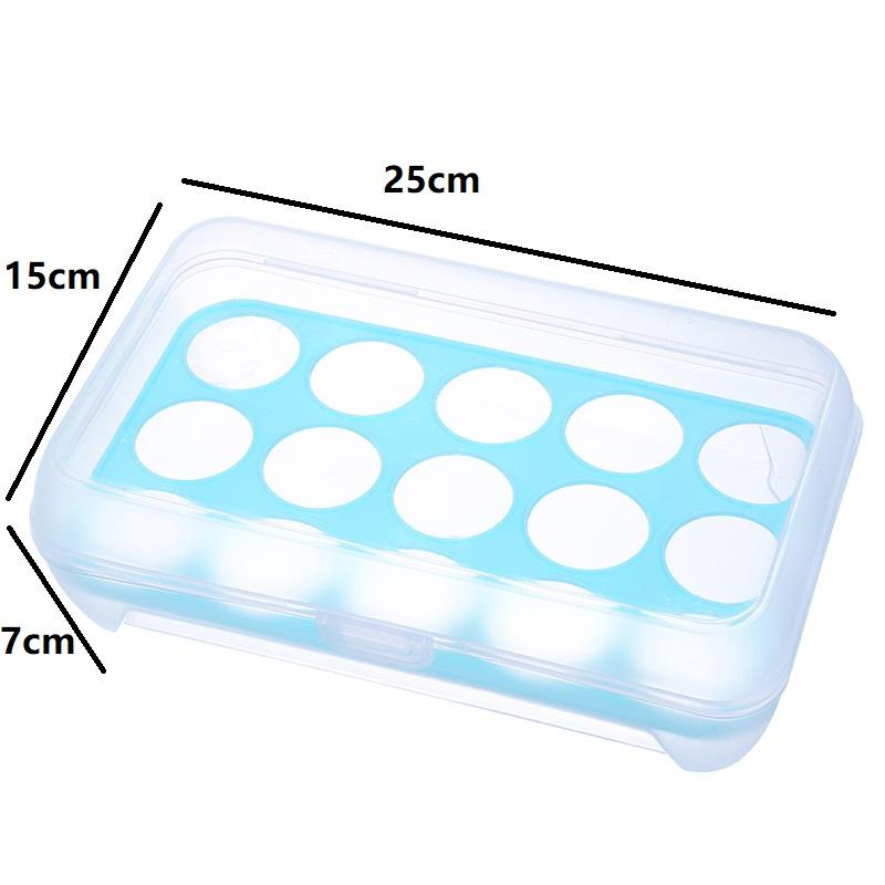 15 Grid Egg Storage Box Egg Box Tray with Lid Drawer Egg Carton PP Cases Refrigerator Cases Compartment Storage Egg Rack Support