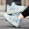 Kinder Eisschnelllaufschuhe mit Rollen Unisex Rennschuhe 4-Rollen Rollschuhe Schuhe Sneaker mit Rollen für Jungen Mädchen