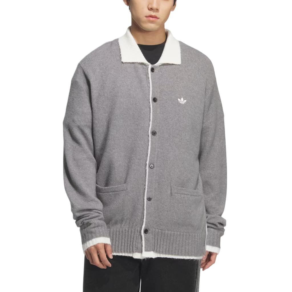 adidas Originals Solid Color Polo Neck Long Sleeve Sweater Men Sweater KS2907