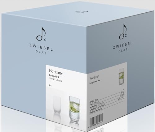 ZWIESEL GLAS Break-Resistant Fortune Tumblers for Water, Mineral Water, and Soft Drinks, Machine-Made (Pair of 2) M122326