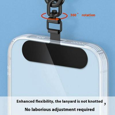Metal Oval Phone Tether Tab 360° Rotatable Metal Hook Phone Strap Replacement Part