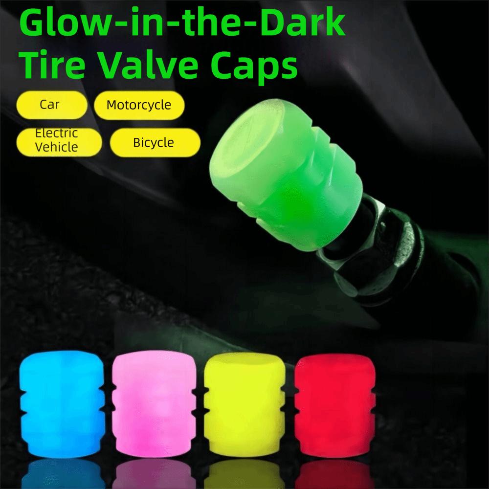 8Pcs Self-luminous Glowing Tire Valve Caps Night Glowing Tyre Valve Stem Cover  Night