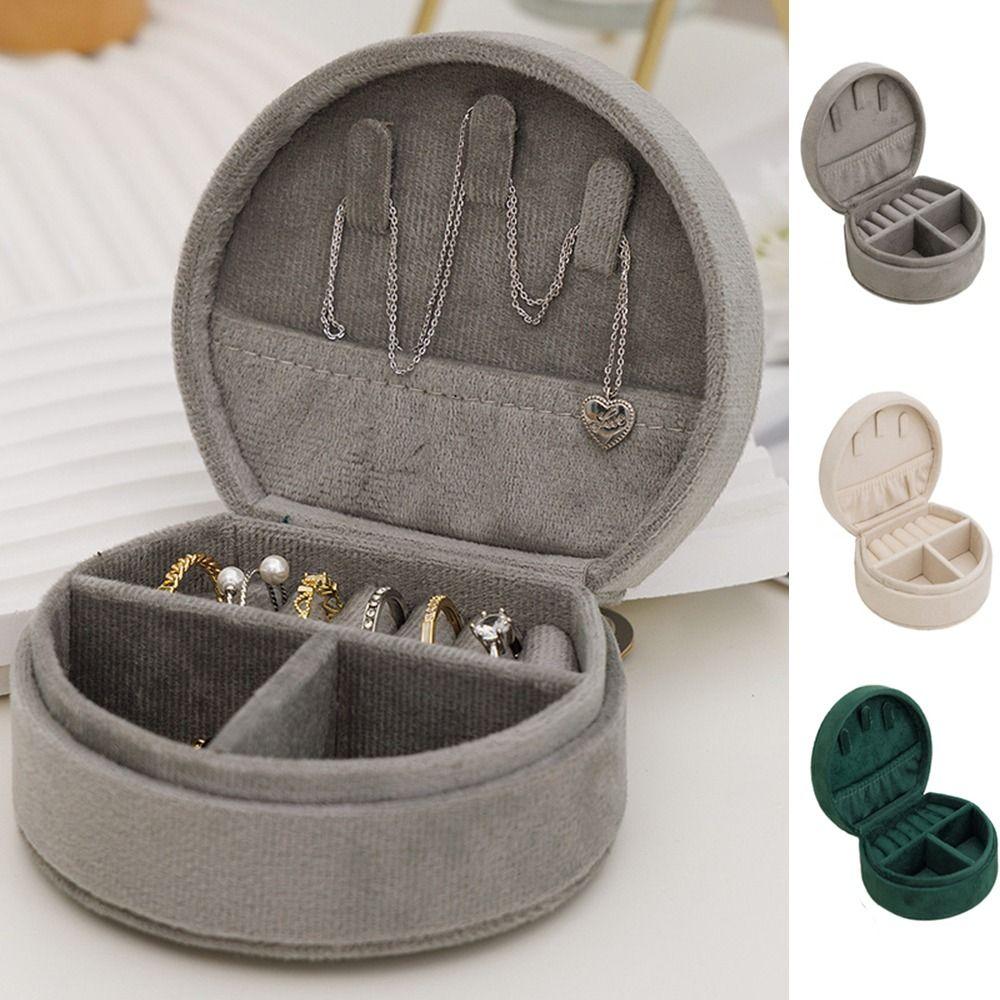 

Ручная шкатулка для украшений на молнии, мини-шкатулка для хранения украшений, портативный органайзер для украшений для дома серый