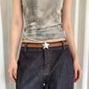 New Star Button Head Belt Women's Jeans Skirt Accessories Personalized Versatile Belt