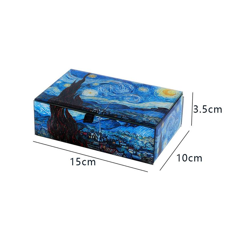 Small Jewelry Box Glass Velvet Trinkets Storage Boxes for Bedroom Necklace Organizer Earring Box Bracelets Watch Display Gifts
