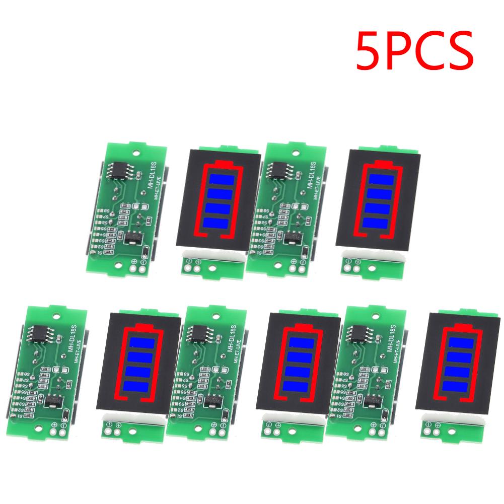 1/2/3/4/6/7/8S Lithium Battery Capacity Indicator Module LED Display Li-ion Battery Capacity Display Module 4 Sections 3-34V 5mA