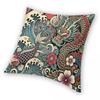 Federa Cuscino Irezumi Giapponese Drago Carpa Poliestere Lino Velluto Fantasia Zip Decorativa Federa Cuscino da Divano Copricuscino da Letto