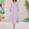 Women Plus Size V Neck Long Sleeve Halloween Printed A Line Midi Dress With Pockets