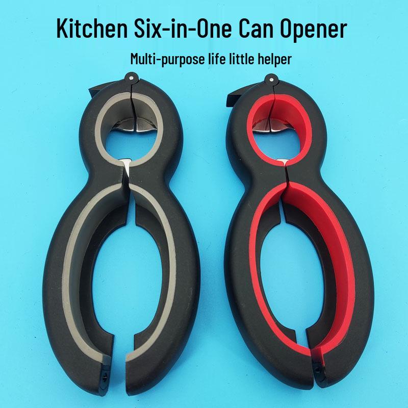Creative Multi-functional Non-slip Bottle & Can Opener - Six-in-One Lid Twister for Large & Small Cans