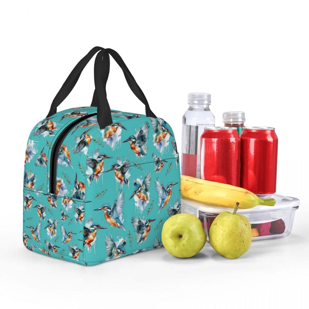 Eisvogel-Muster Isolierte Lunchtasche für Damen Kinder Auslaufsichere Lebensmittelboxen Thermische Lunchbox Tragetasche