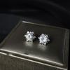 Simple Luxury Snowflake Zircon Stud Earrings Fashionable Chic Dazzle Jewelry