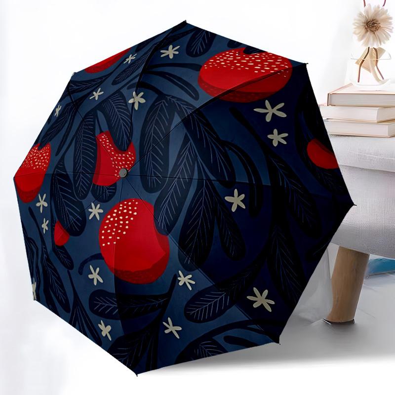 1pc Cherry PatternAutomatic Open/close Folding Umbrella, Compact Portable Travel Umbrella, Perfect Birthday/Holiday, Cute Umbrella y006