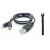 PSP-1000 PSP-2000 PSP-3000 2-i-1 USB-ladekabel for dataoverføring med original kabelbinder