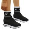 Bottes Chaussettes Tricotées Grande Taille pour Femmes Nouvelle Plateforme Talon Compensé Invisible Légères à Enfiler Automne
