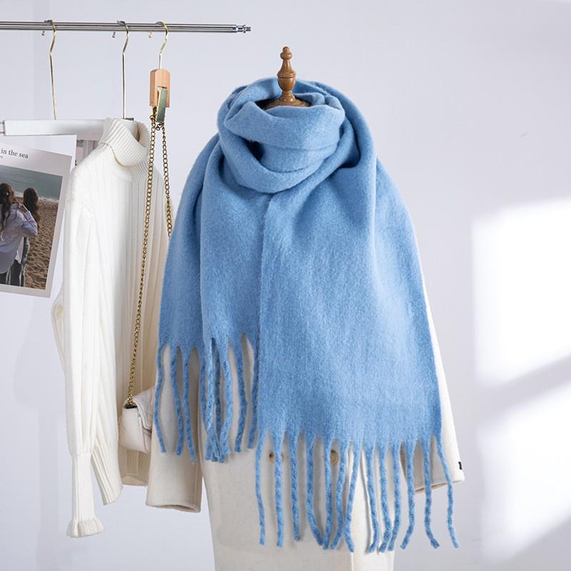 Women's European and American Style Long Fringe Mohair Scarf - Warm Autumn/Winter Shawl & Neck Warmer