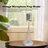Acogedor Vintage Microphone Toy Prop Classic Retro Dynamic Microphone Silver Stable Base Support Rod Photography