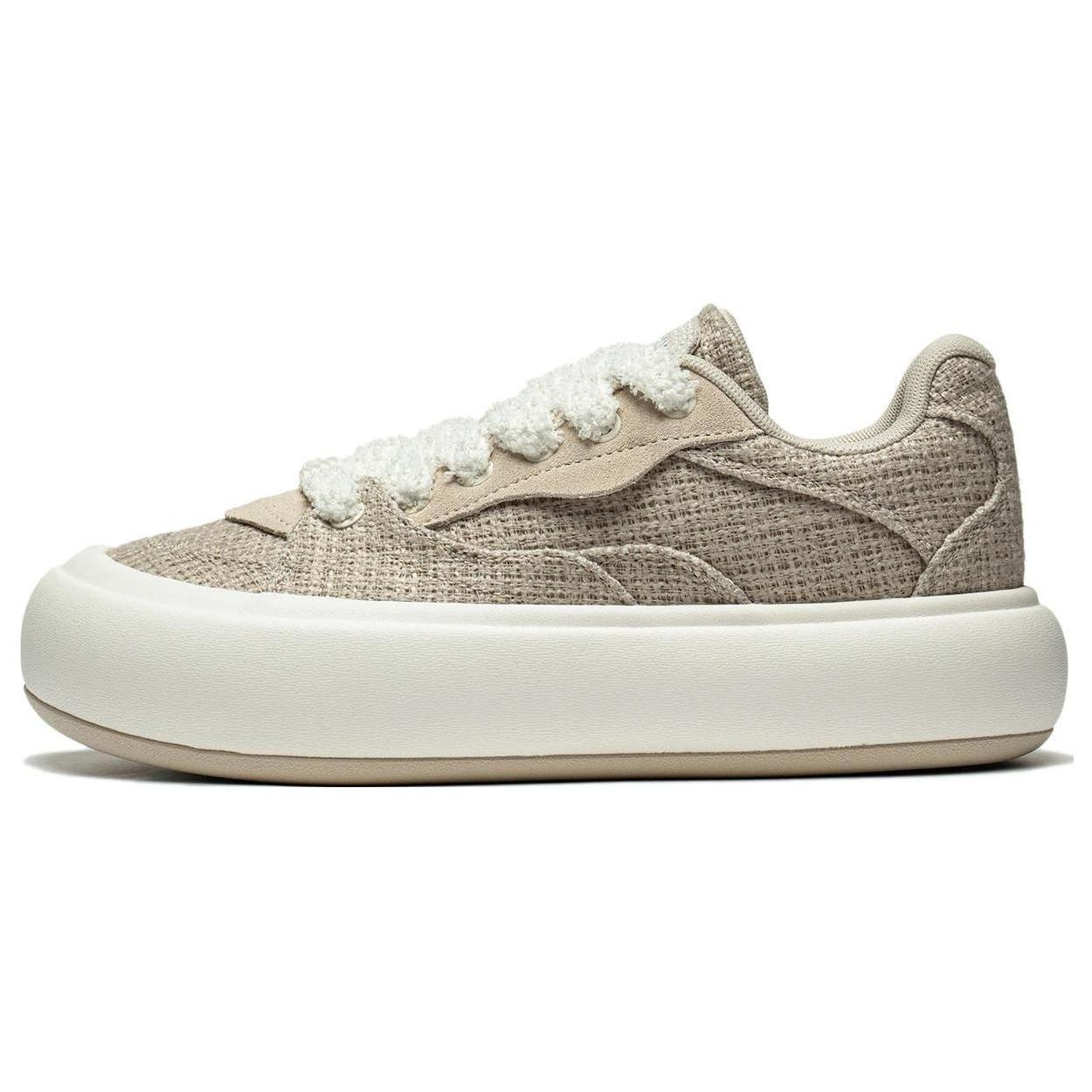 (WMNS) Li-Ning Puff Platform Skate Shoes Light Brown Women s AZGT092-2 EU 37