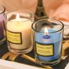 1pc Windproof Transparent Glass Cup Scented Candle - Soybean WaxSmokeless candle , Indoor/Outdoor, Wedding, party with Gift Box