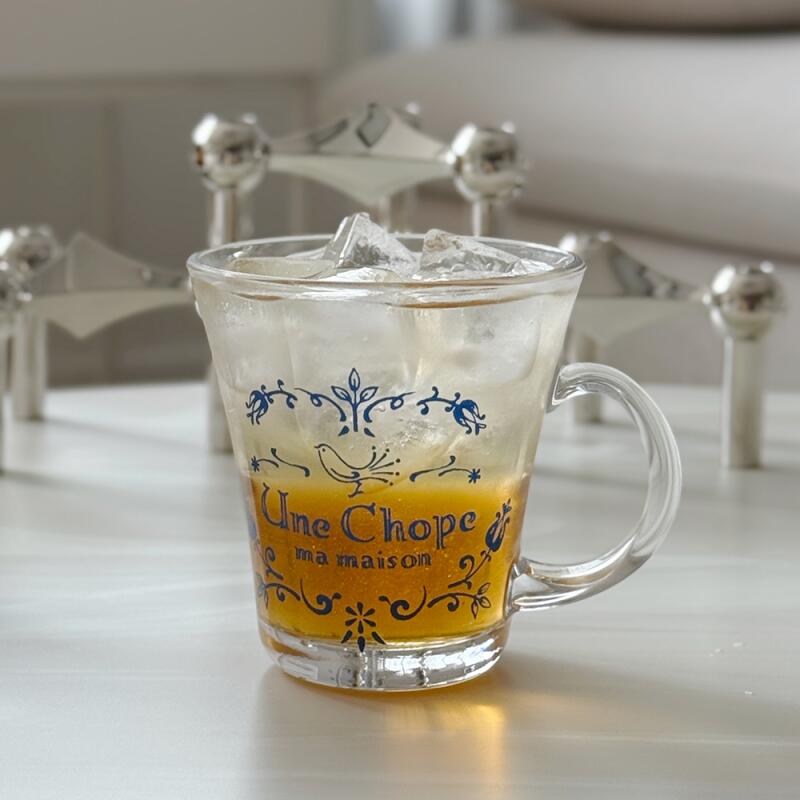 

Blue Rose Glass Mug 220ml MADE IN JAPAN