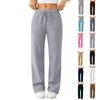 Women's Wide Leg Track Pants Fleece Lined Loose Straight Casual Pants  Sports Jogger Pants With Pockets