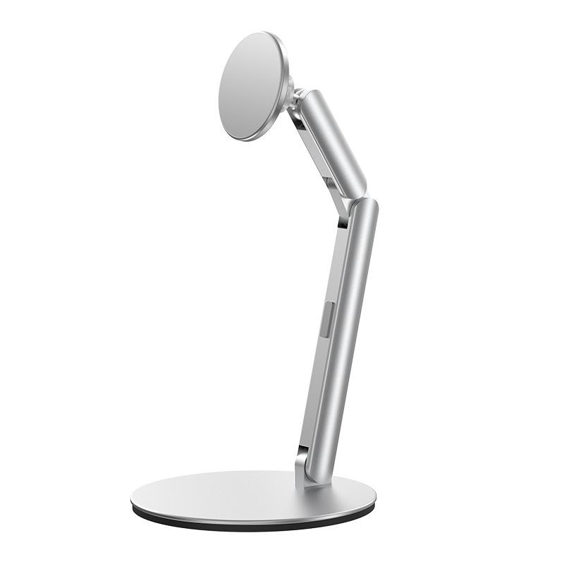 Suporte de Mesa Ajustável em Alumínio para Tablet e Celular com Montagem Magnética