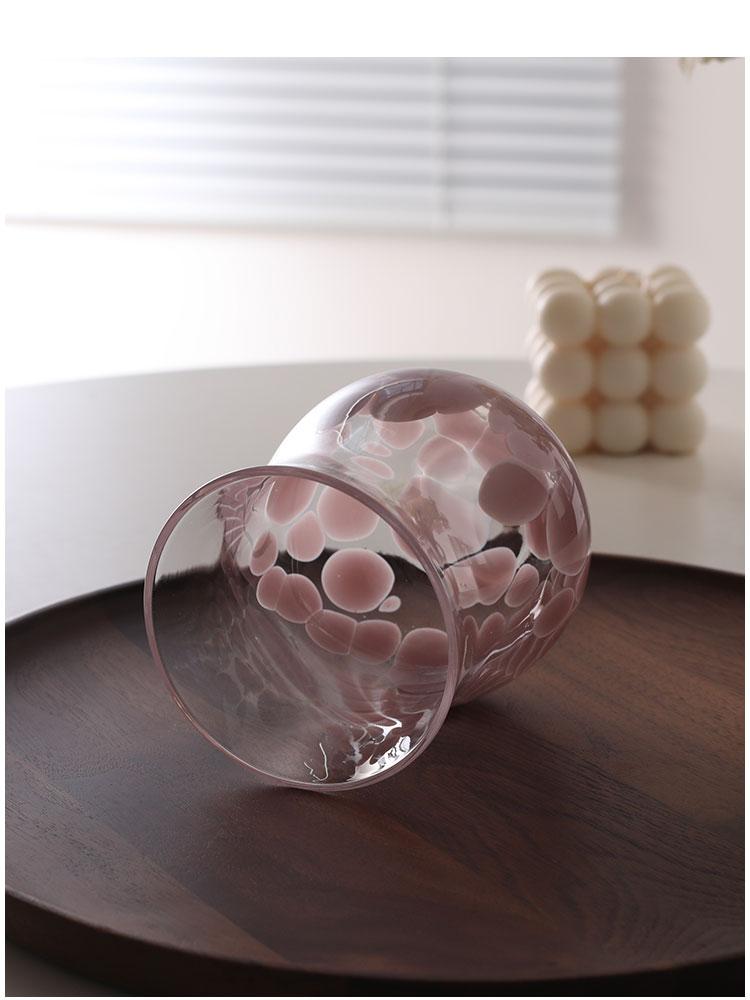 Künstlerische Lila Kiesglas Kaffeetasse Kreativer Umgekehrter Becher für Saft, Milchkaffee Bierbecher, Whiskeybecher