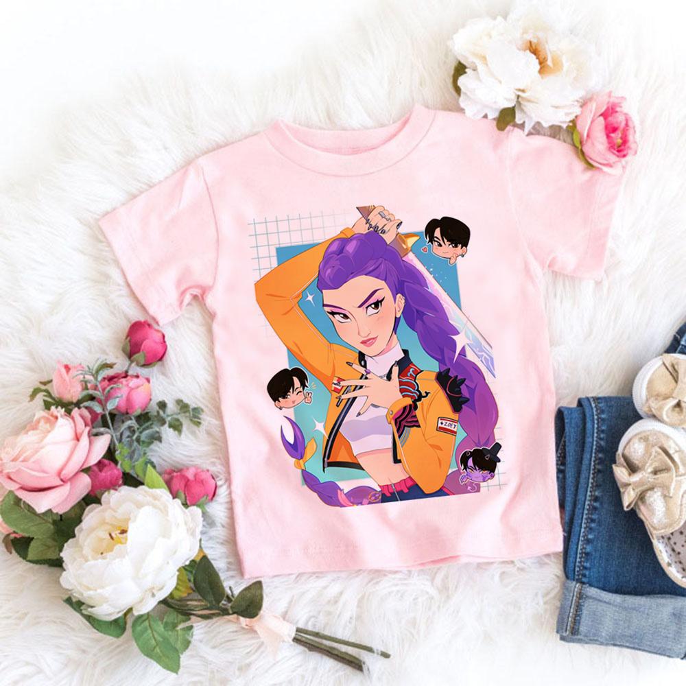 Kids' T-shirt K-Pop 'Demon Slayer' Print 2025 Movie Crew Neck Girls' Cartoon Short Sleeve Summer Baby Fashion Casual Top