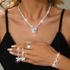 Set Niche Butterfly Zircon Wedding Necklace Bridal Earrings Jewelry Banquet Jewelry Collarbone Chain Women