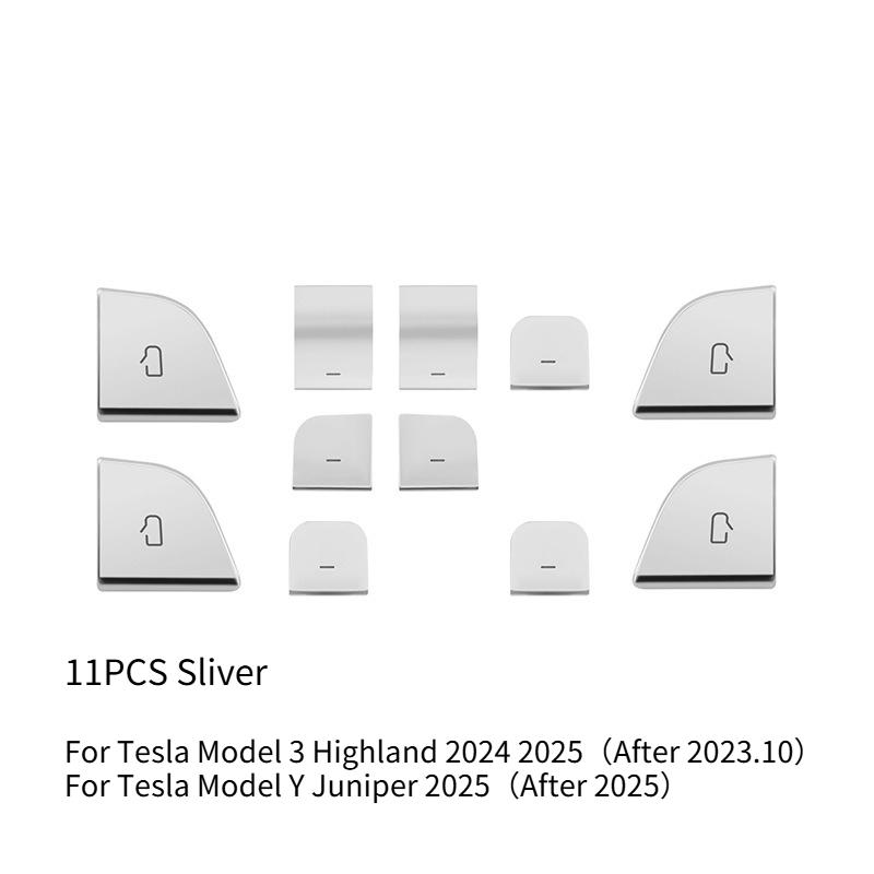 

Window Switch Sticker for Tesla Model 3 Highland Model Y Juniper Door Handle Open Lift Button Cover Trim Panel ABS Accessories