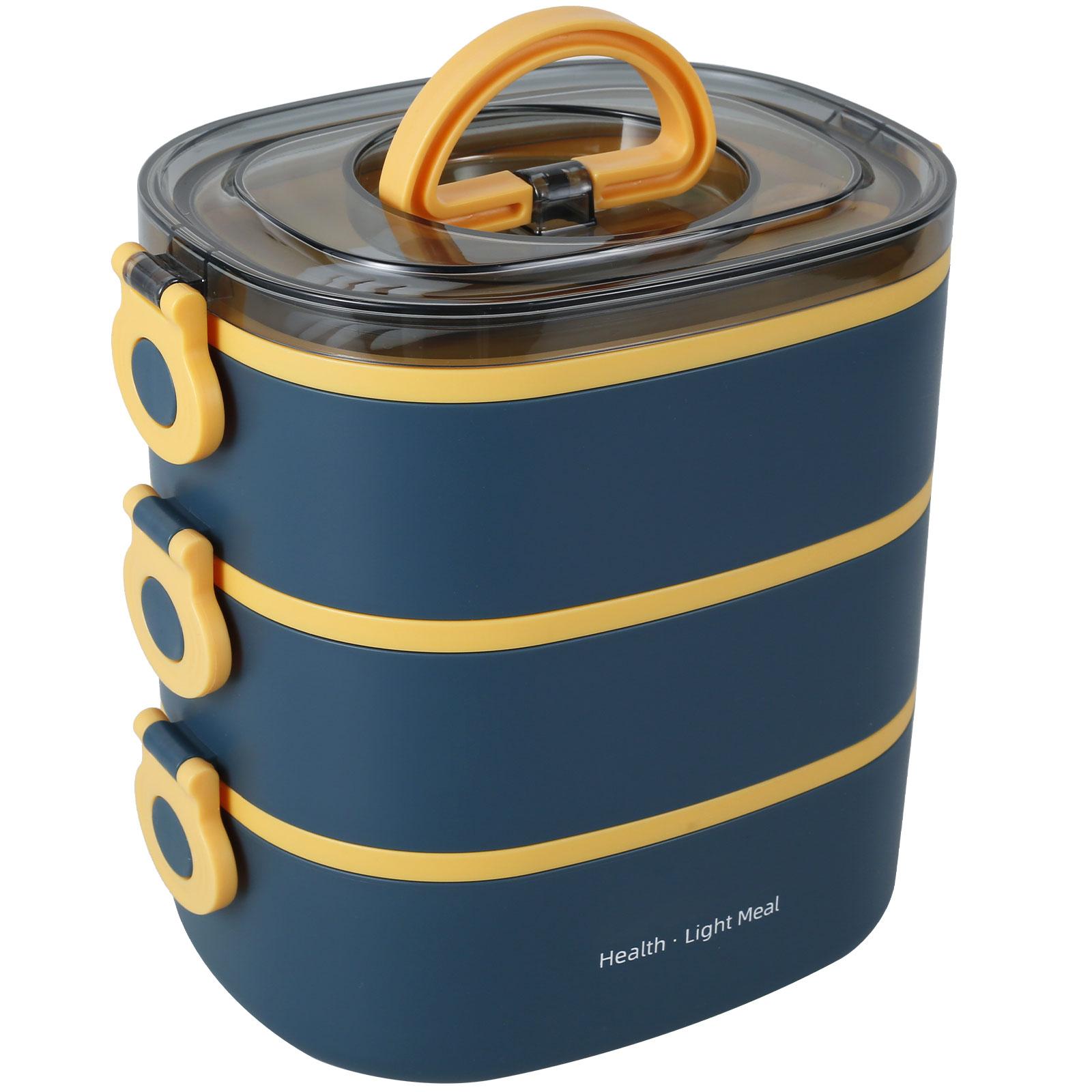 

2000 мл портативный ланч-бокс 3 слоя для детей и студентов Bento Box герметичный контейнер для еды в микроволновой печи для школы, путешествий, офиса, пикника 2000ml&3 синий