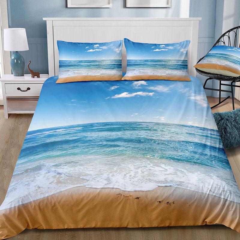Sada povlečení Dream NS Modern Nature 3D digitální tisk Pláž Coconut Grove Letní Ložnice Povlak na přikrývku Sada povlečení na polštář