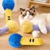 Plush Cat Chew Toy Squeaky Stuffed Microphone Kitten Teething Toy Cat Kicker Toy for Indoor Cats Solo Entertainment