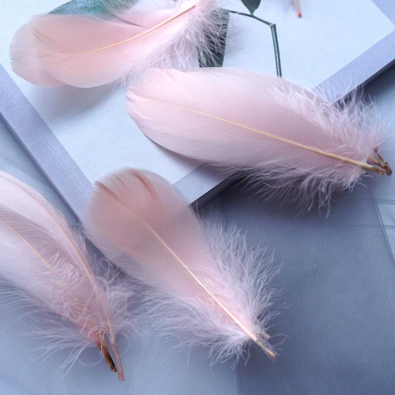 50Pcs Macaron Colored Feather Decorative Goose Feather Large Medium Floating Dream Net Gift Box Filled With Bouquet Diy Handmade Materials