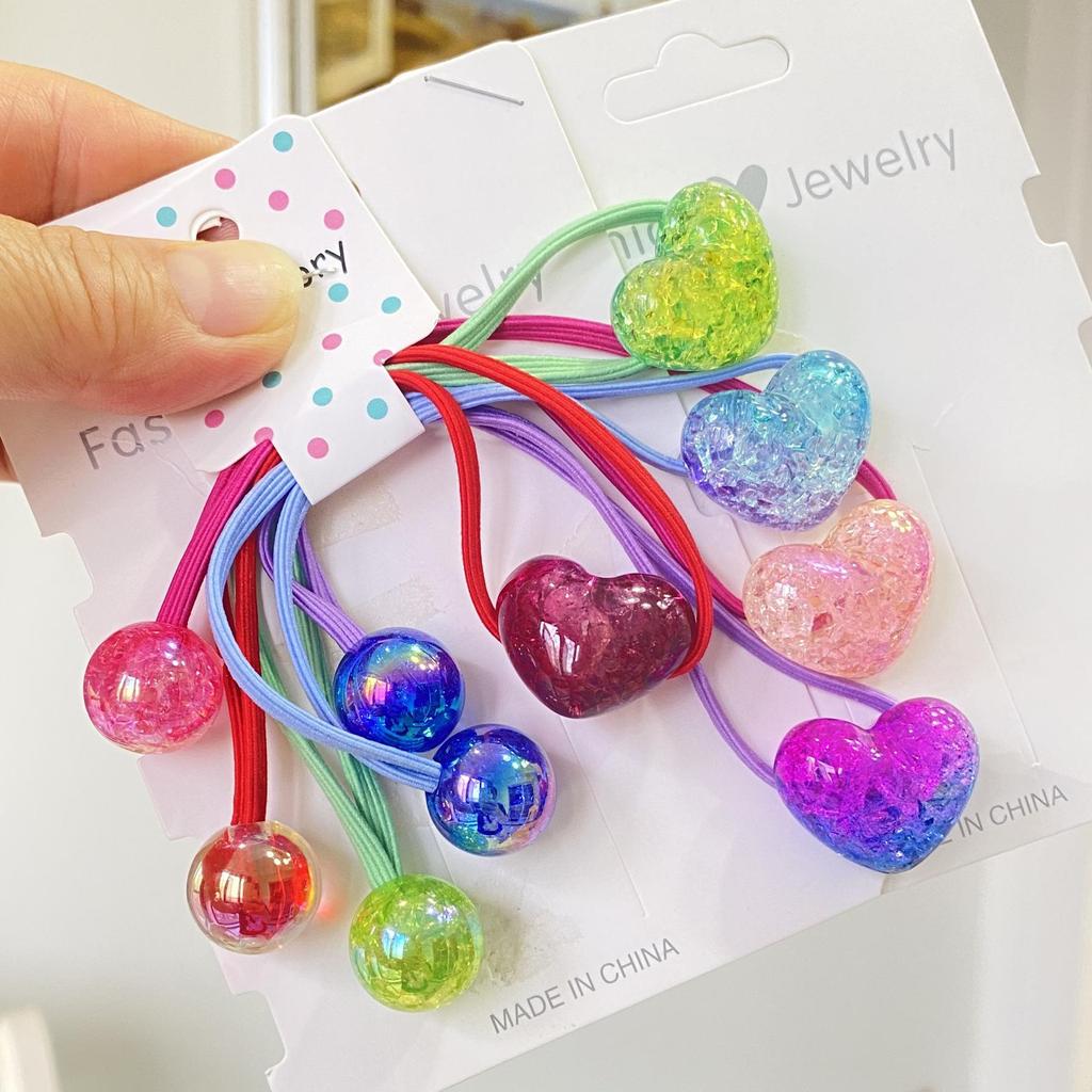 Girls' Cartoon Hair Ties - Colorful Jelly Candy Scrunchies, Elastic Rubber Bands for Kids and Babies, Cute Headwear Accessories.