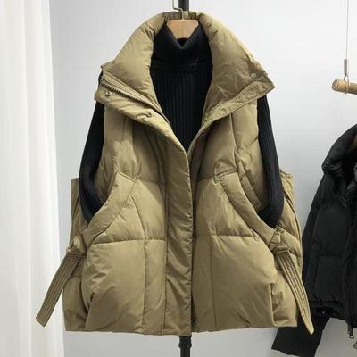 Down Vest Women Winter Large Size Thickened Warm Sleeveless Windproof High Collar Sleeveless Jacket